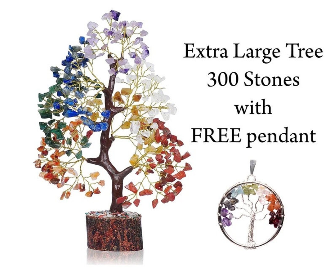 7 Chakra Gemstone Tree, Money Tree, Crystal Tree, Handmade Rainbow Tree