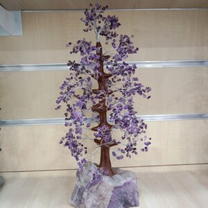 Large Amethyst Tree on Amethyst Cluster Rough Stone Amethyst Crystal Tree Purple Amethyst Feng Shui Home Decor Crystal Gift 15-18Inches Long