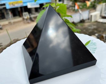 Large Shungite Pyramid | EMF Protection | Meditation | Home Protection Crystal | Home Decor Crystal | Detox Crystal | Purification Crystal