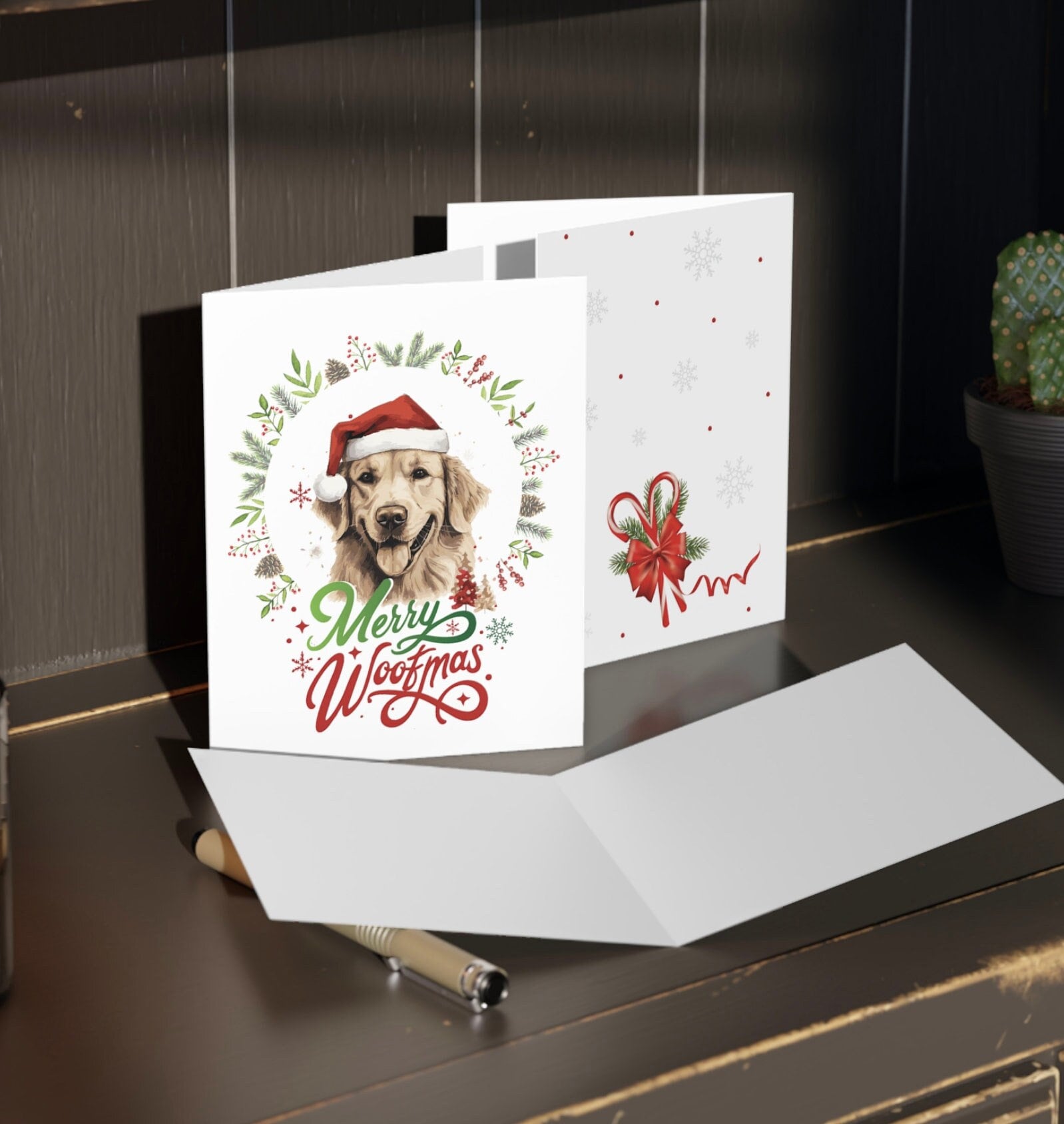 Golden Retriever Santa Card Printable - Il Fullxfull.5319659587 Fn0t 