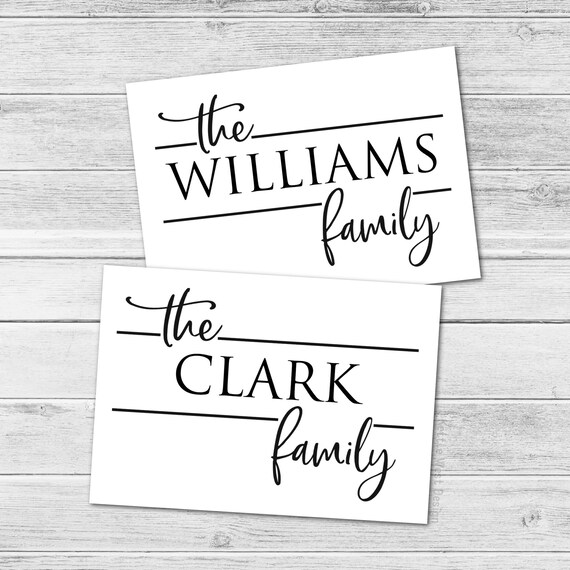 Last Name Decal Family Name Decal Custom Family Name Etsy