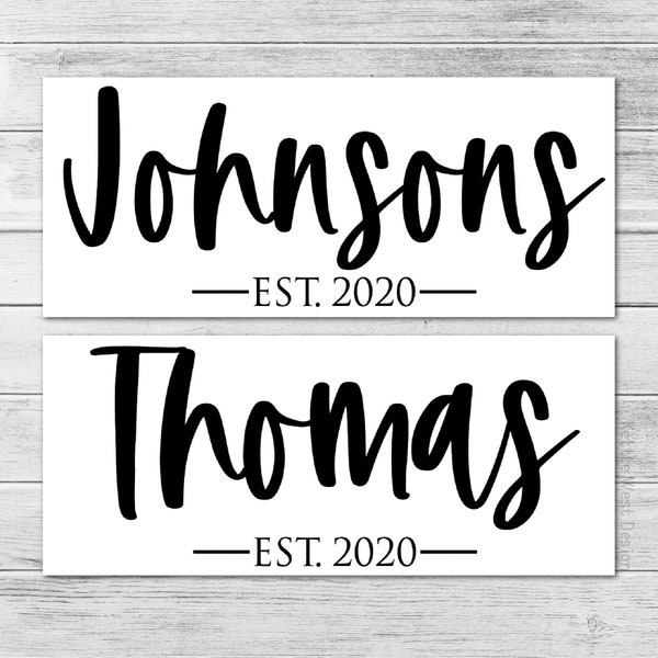 Last Name Decal Etsy