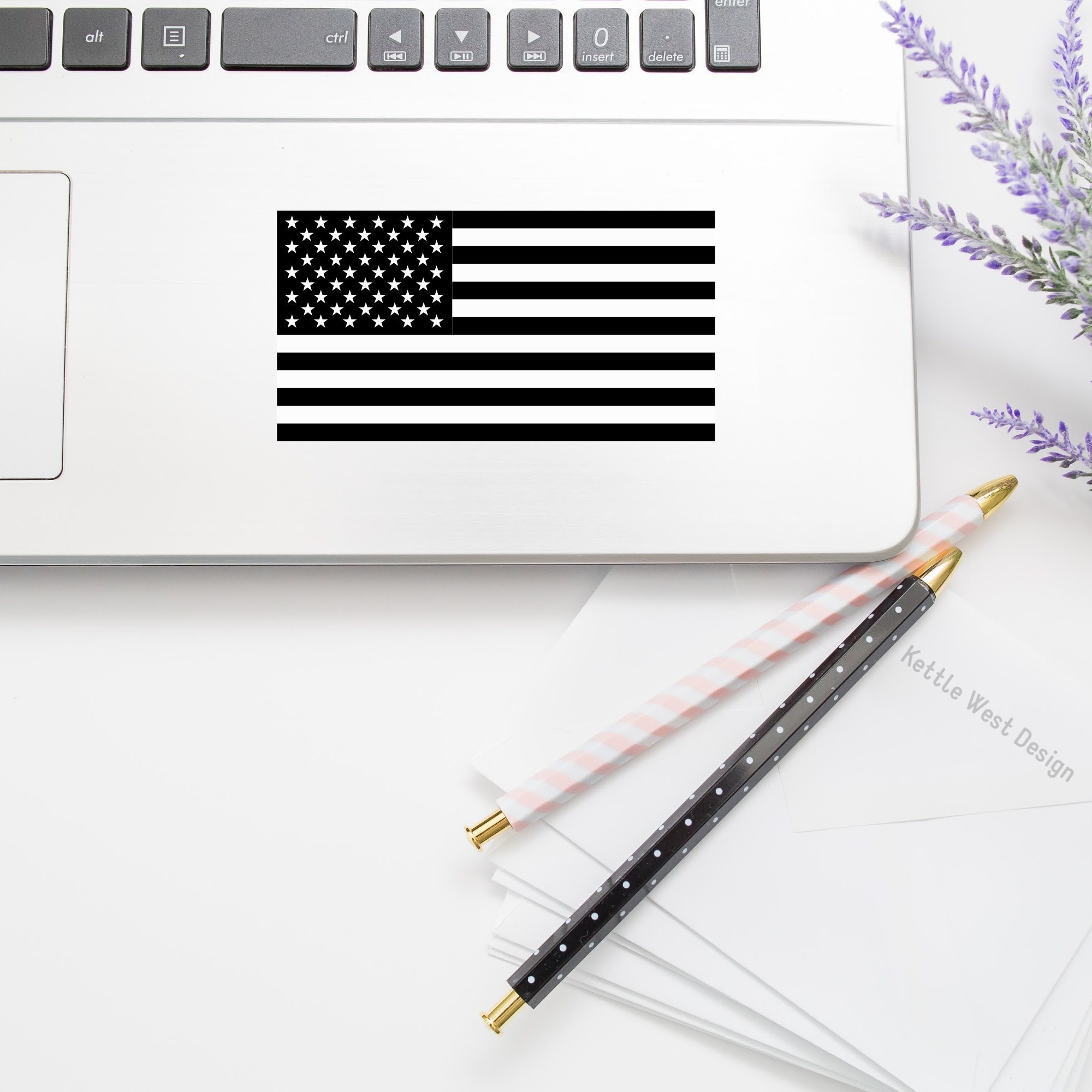 Black American flag decal American flag sticker American Etsy