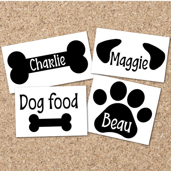 Dog Name Decal Treat Decal Dog Food Sticker Pet Etsy