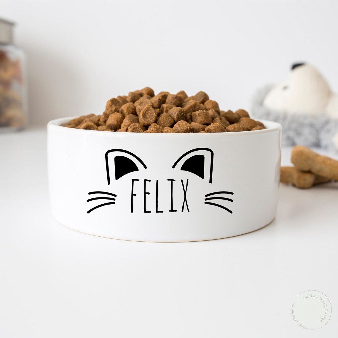 Custom cat name decal Cat food label Pet food container Etsy