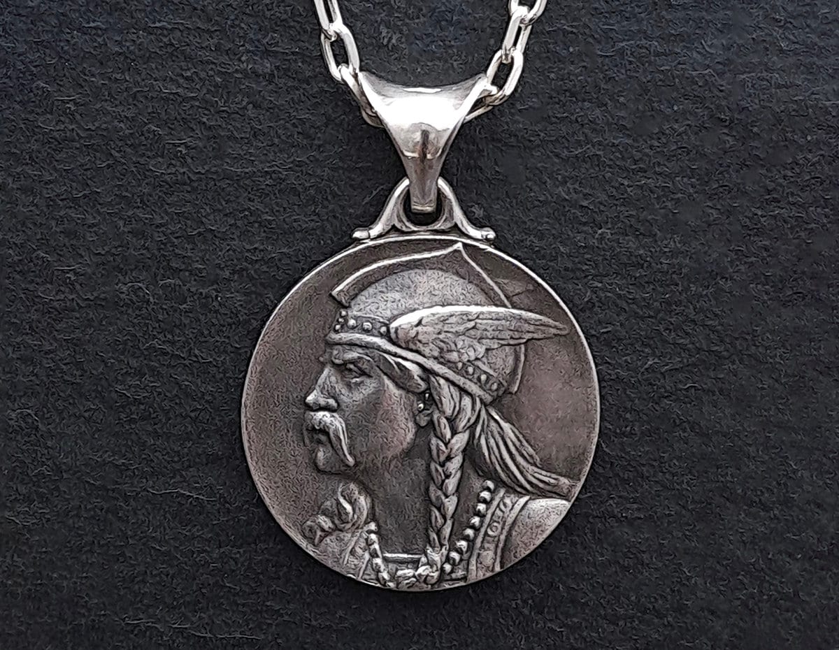 Pendentif Vintage Argenté Buste De Vercingétorix - Bijou Ancien Magnifique - Fabriqué En France