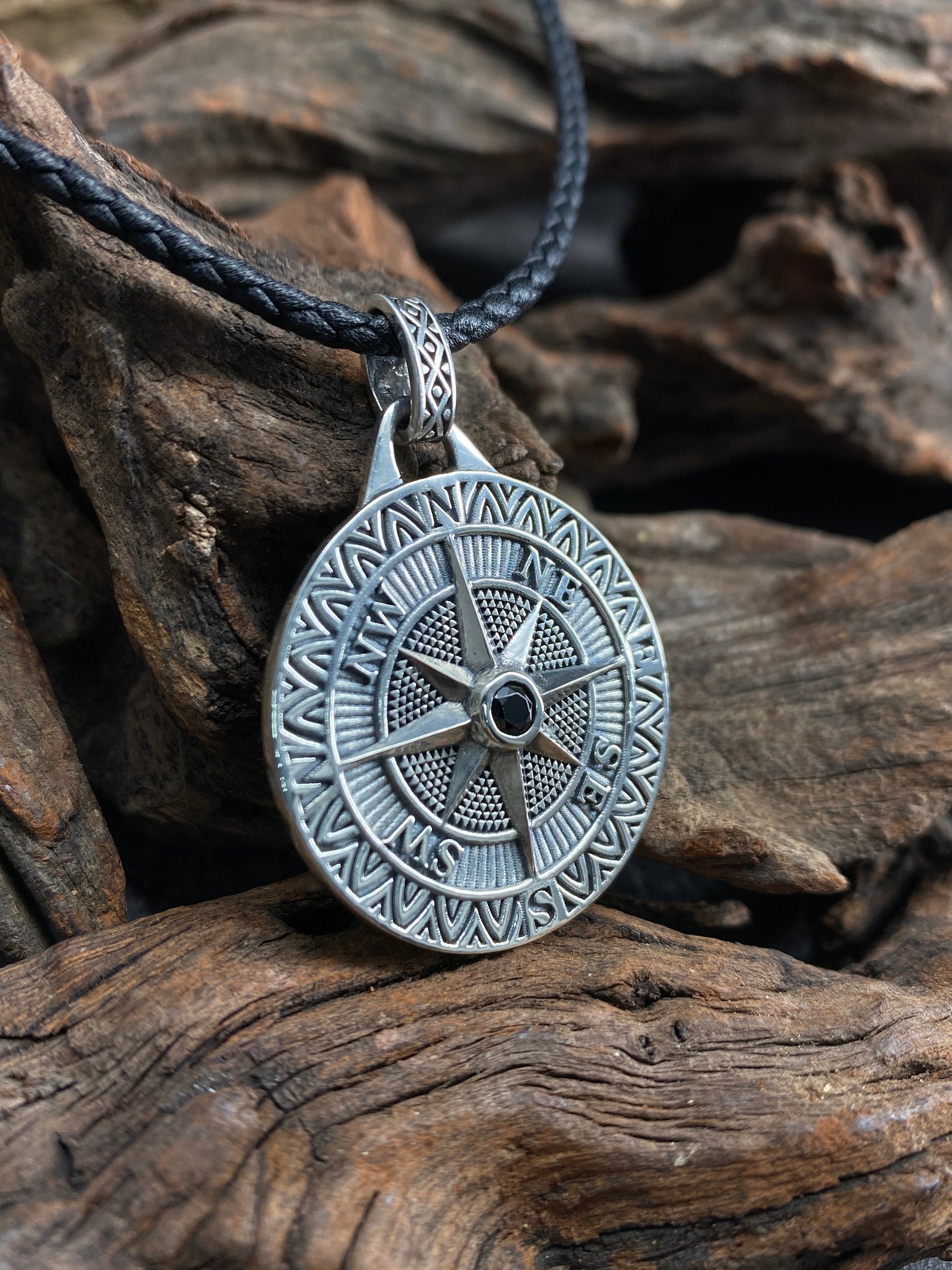 Compass Pendentif Collier Homme Cmpass Pendentif Personnalisé Etsy