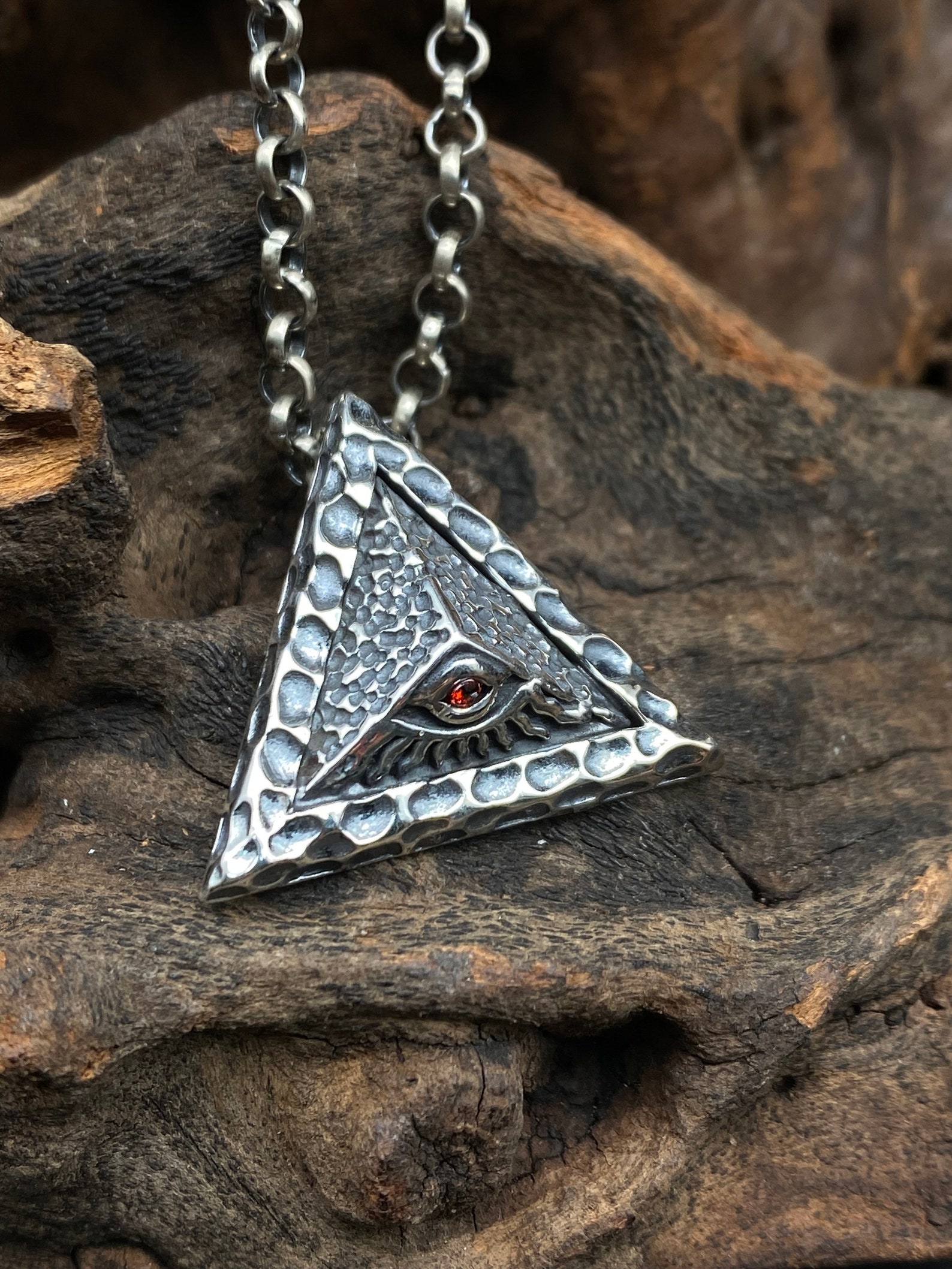 Pyramid Pendant Eye of Providence Pendant Necklace S925 Etsy