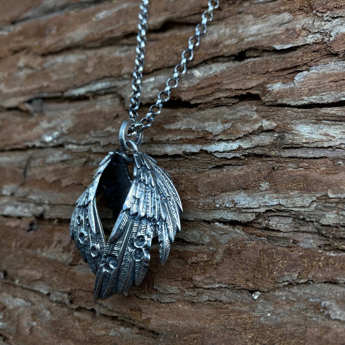 Wing Pendant Wing Necklace Angel Wings Protected Wing Necklace Etsy