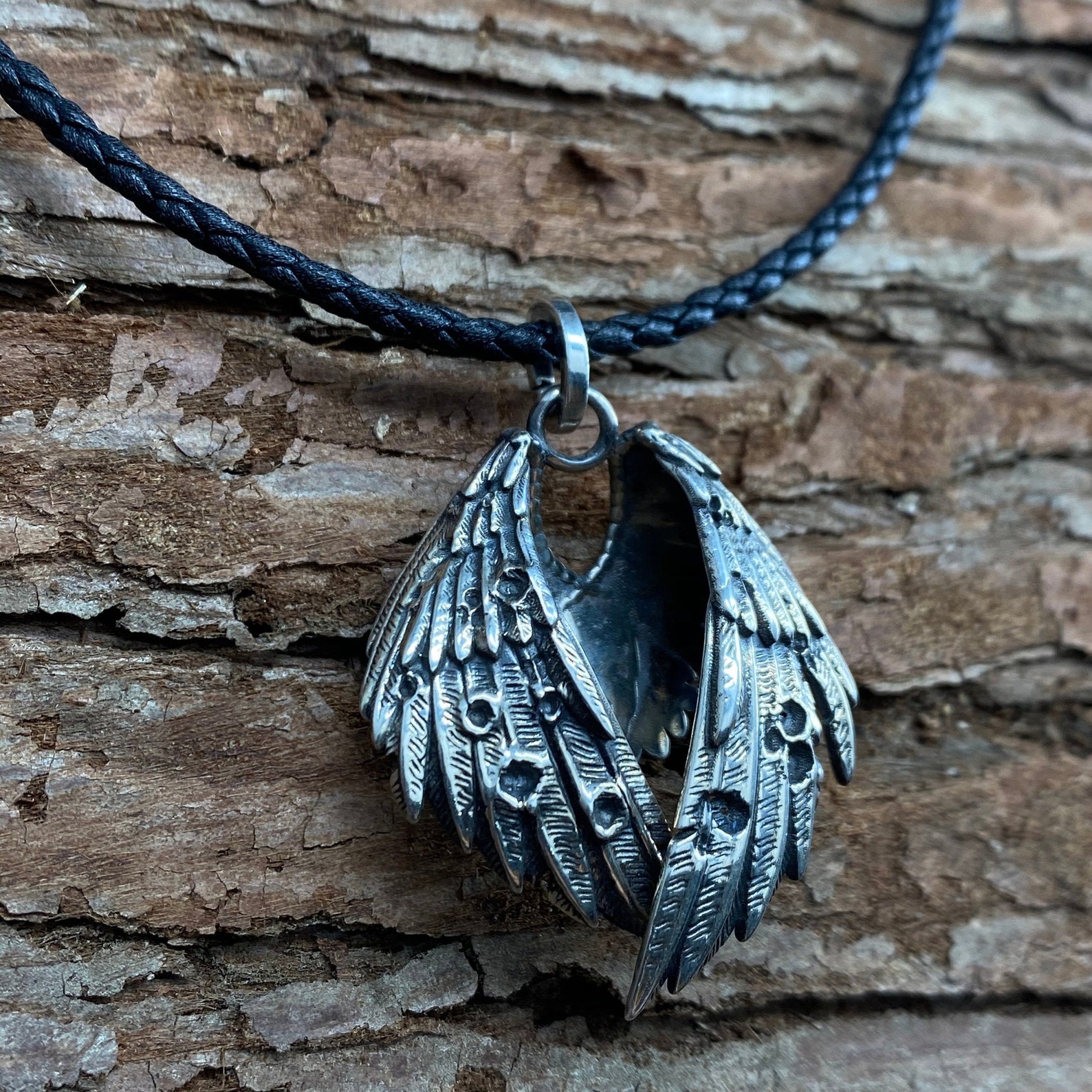 Wing Pendant Wing Necklace Angel Wings Protected Wing Necklace Etsy