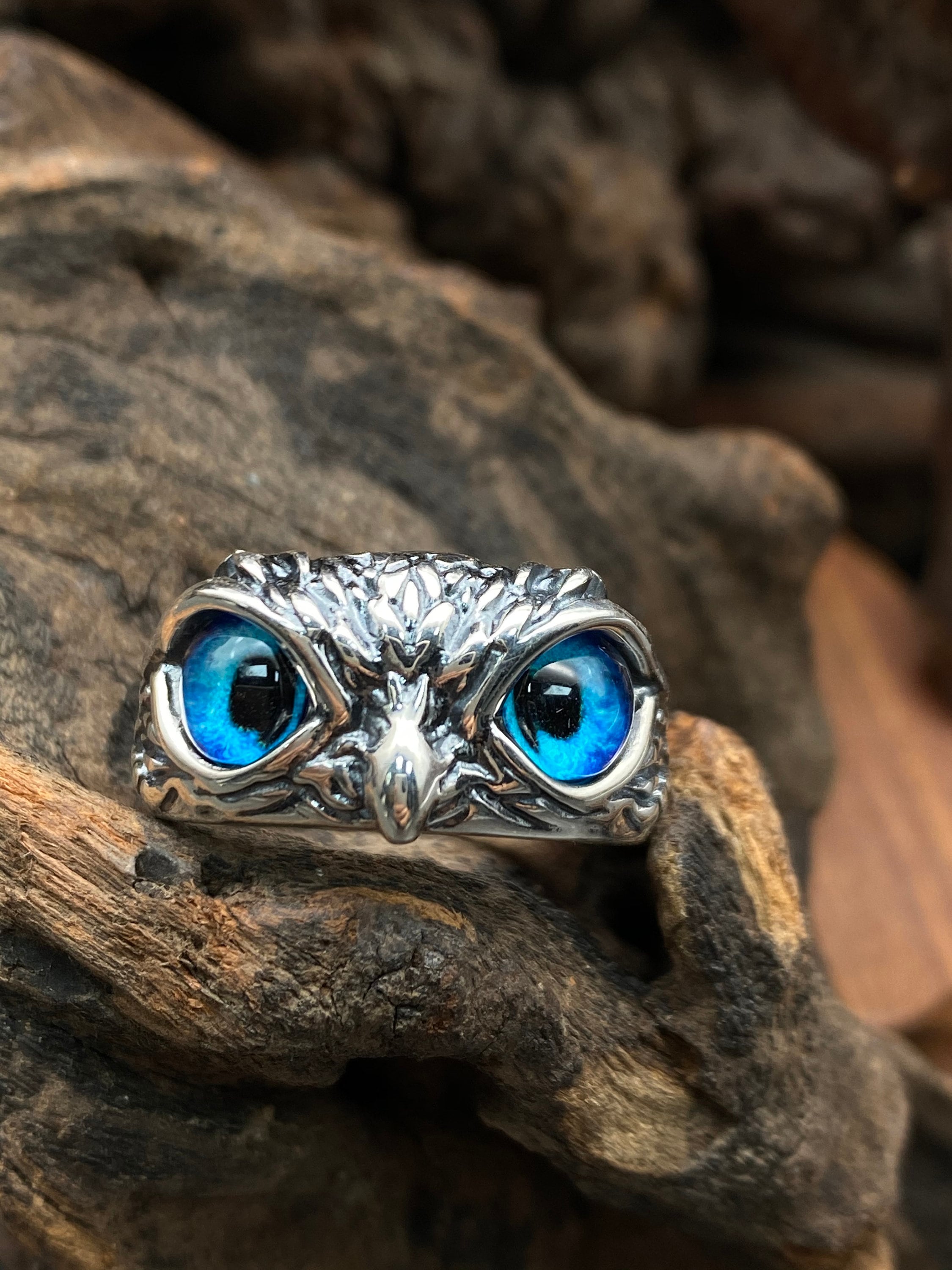 Owl Ring Adjustable Ring Sterling Silver 925 Etsy
