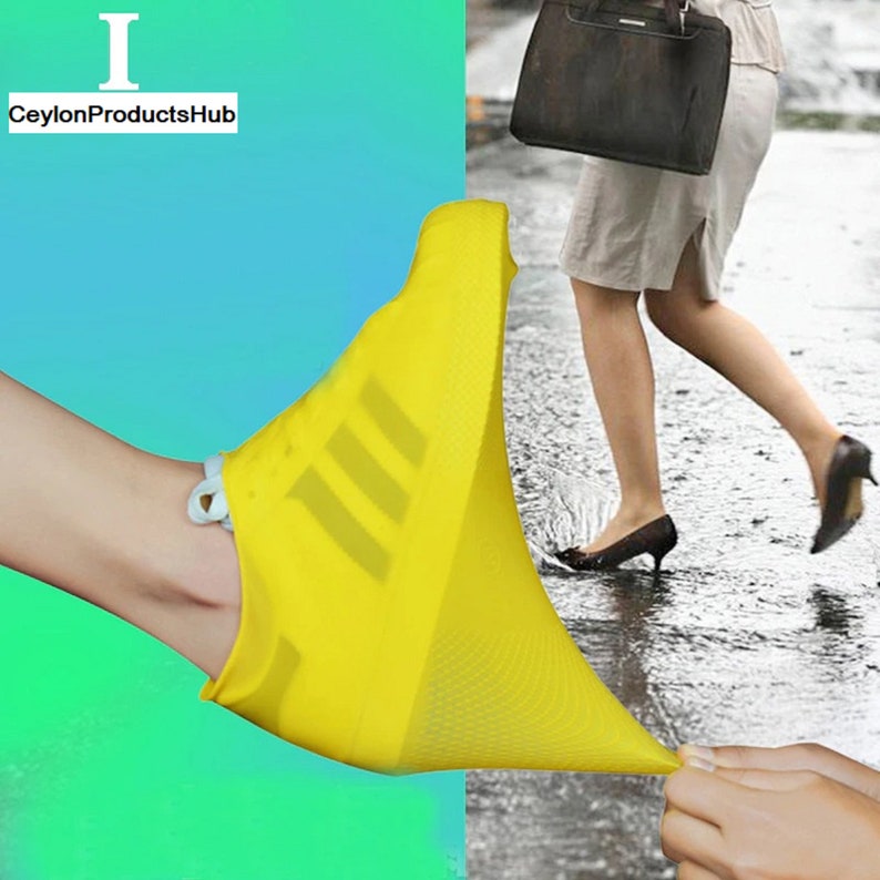 1 Pair Waterproof Shoe Cover Thicken Rain proof Reusable Elasticity Overshoes ZB