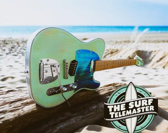 AVALAIBLE - The Surf Telemaster - Atomic Age Style Guitar - Relic Surf Green/Chrome/Reptile Crossover