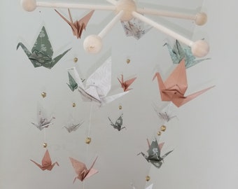 Mobile origami oiseau fait main à personnaliser