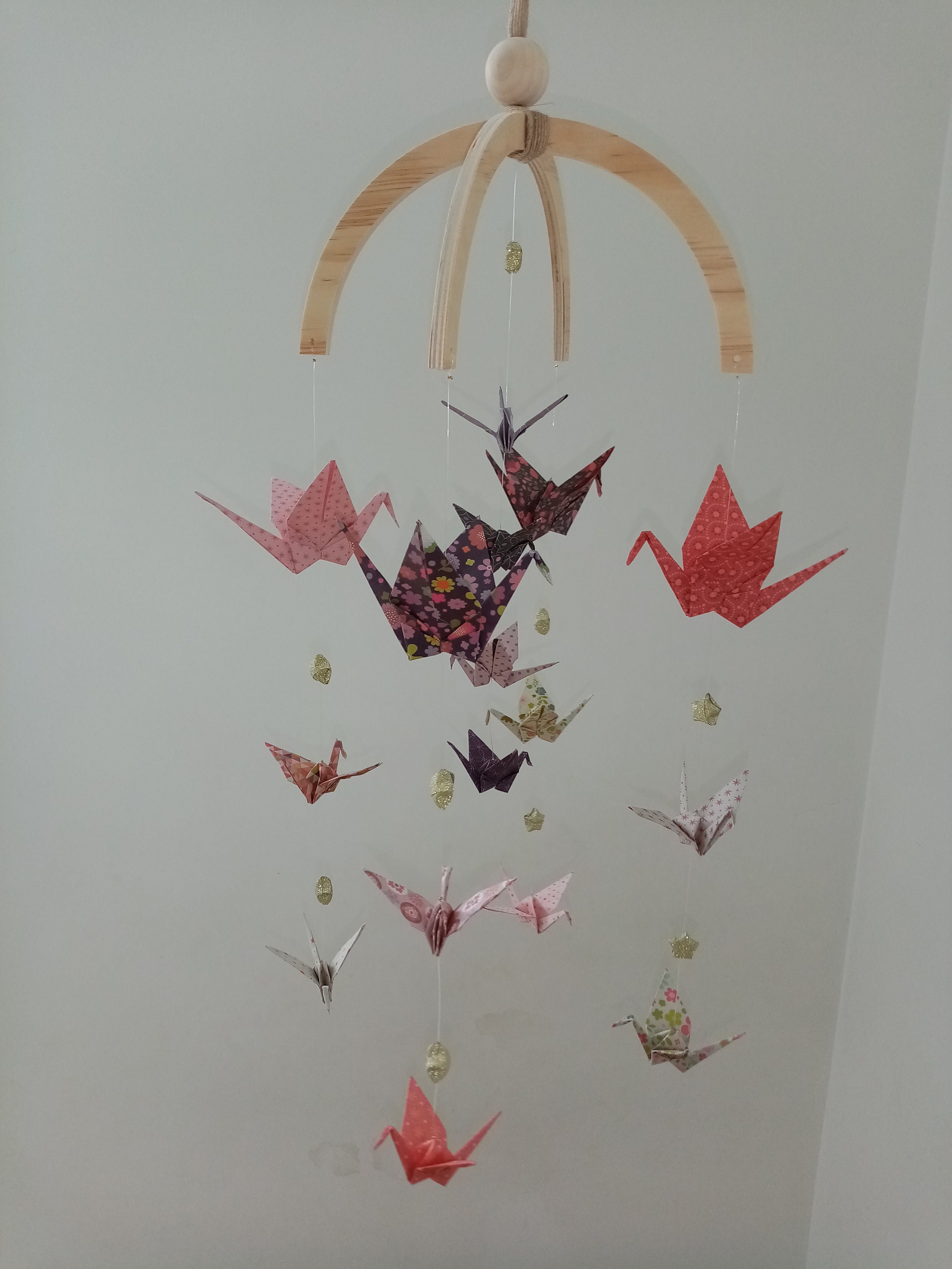 Mobile Origami Oiseau Fait Main à Personnaliser