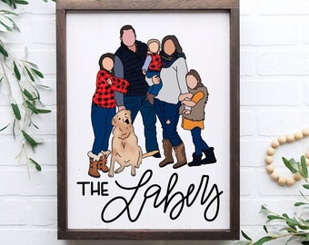 Minimalist Custom Digital Portrait Illustration From Photo | Family Couple Digital Drawing Faceless