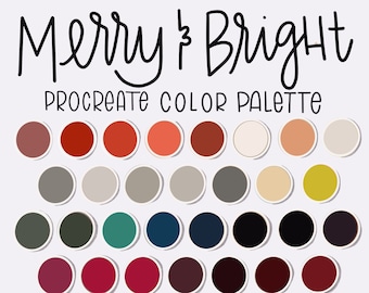 Merry & Bright, Procreate Color Palette, Ipad Procreate, Procreate Tools
