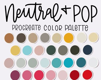 Neutral and Pop, Procreate Color Palette, Ipad Procreate, Procreate Tools