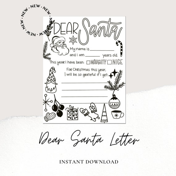 Dear Santa Santa Letter Christmas Printable Dear Santa