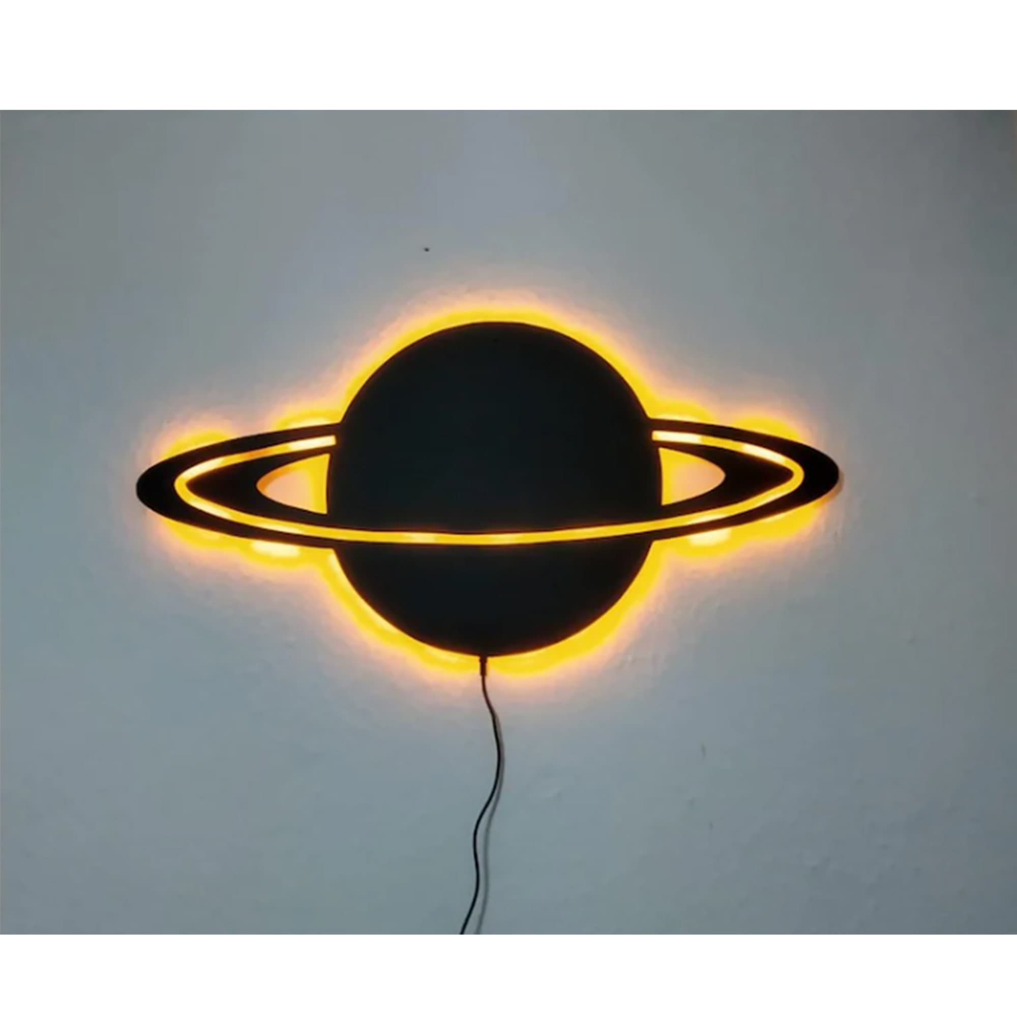 Wall Art Saturn wall decor illuminated wall Etsy