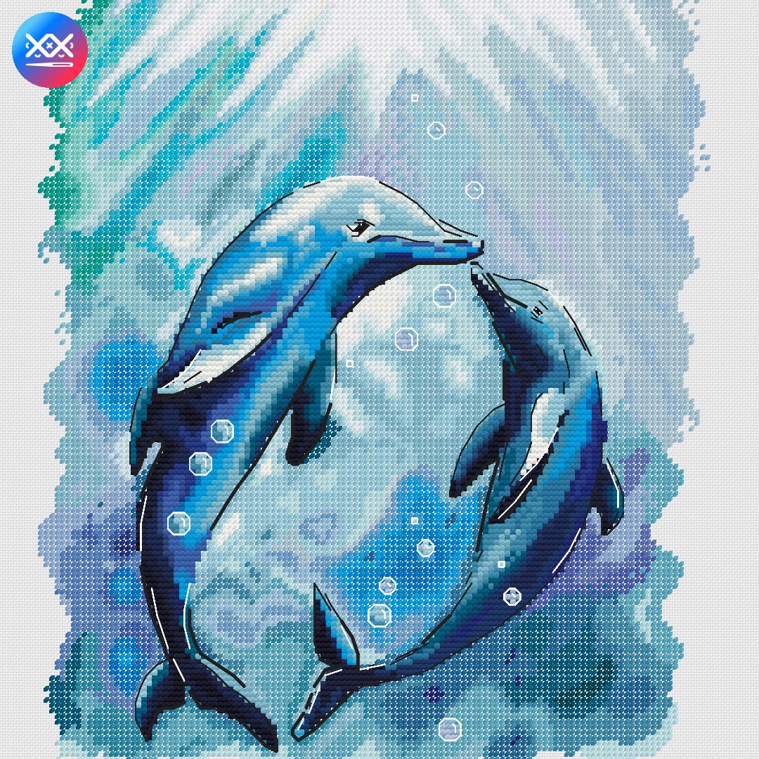 Cross Stitch Pattern Dolphins Etsy miami-dolphins-cross-stitch-pattern-instant-download-pdf-etsy