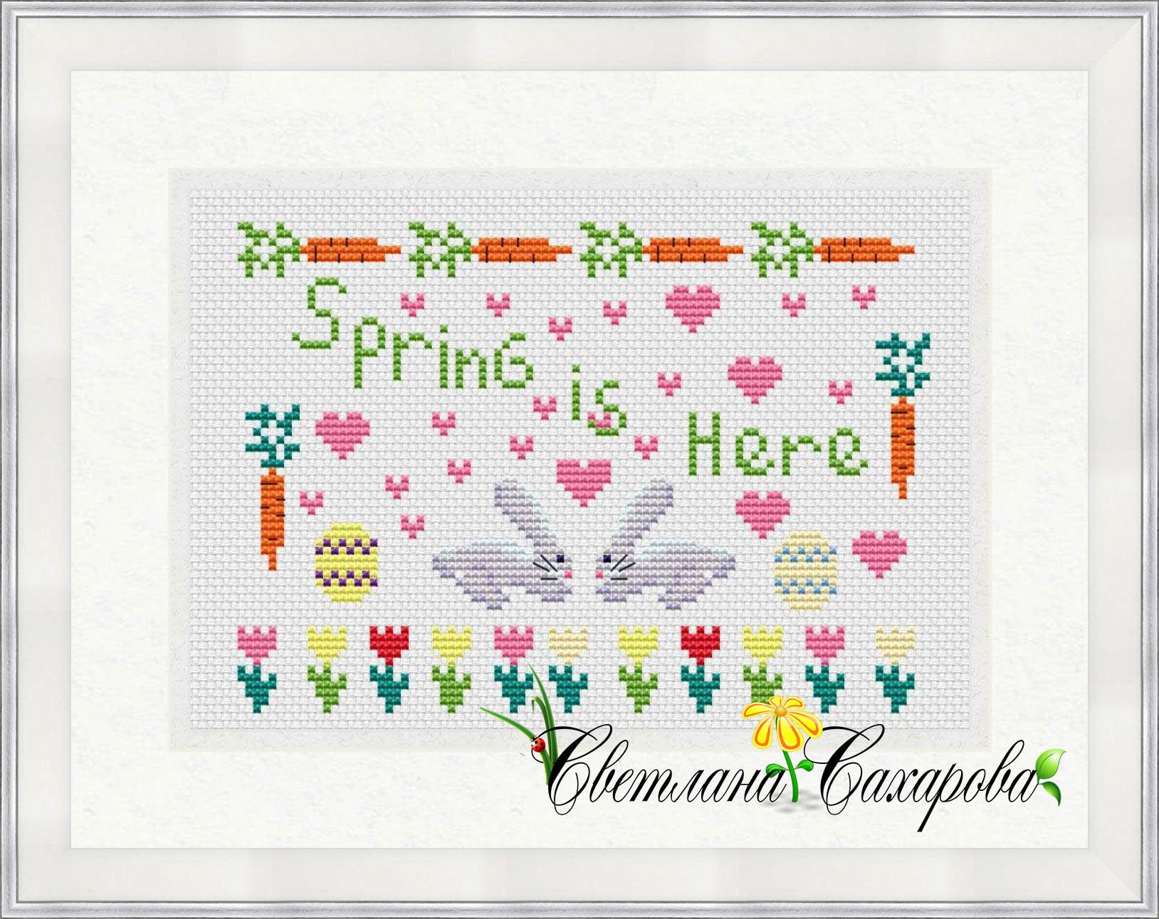 Cross Stitch Pattern Spring is Here Etsy