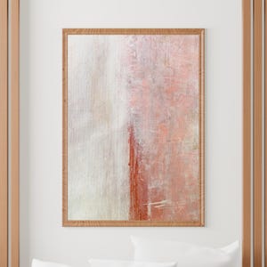 Pink and Brown Minimalist Abstract Art on canvas, Aesthetic Large Wall Art, Pink Nature Abstract for wall Art, Trendy Home Wall Décor