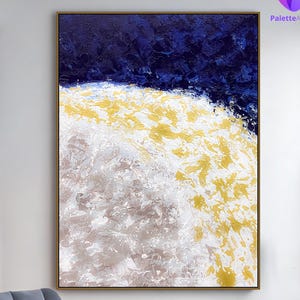 Large Black White Gold Art On Canvas Abstract Texture Painting For Home, Large Canvas Wall Art Abstract Texture Black Gold White Painting