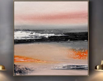 Oversized Abstract Landscape Painting On Canvas: Modern Wall Art