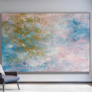 Original Handmade Wall Art Abstract Textured Painting On Canvas With Frame, Abstract Original Artwork On Canvas Handmade Textured Painting