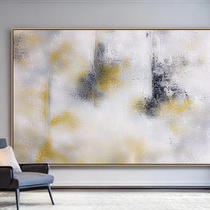 Black, White & Gold Cloud Abstract Painting: Kids Room Canvas Art
