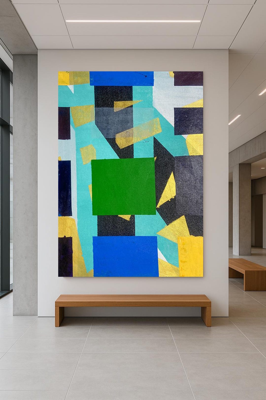 Urban Geometry – Bold Modern Geometric Abstract Painting on Canvas ...