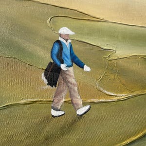 Golf Abstract Textured Painting, Handmade Palette Knife Green Landscape, Large Contemporary Golf Wall Art for Home & office decor image 9