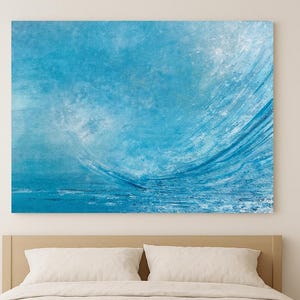 Large Ocean With soft curves and flowing motion Wall Artwork On canvas , Perfect Home Décor, office Décor, Framed Wall Art
