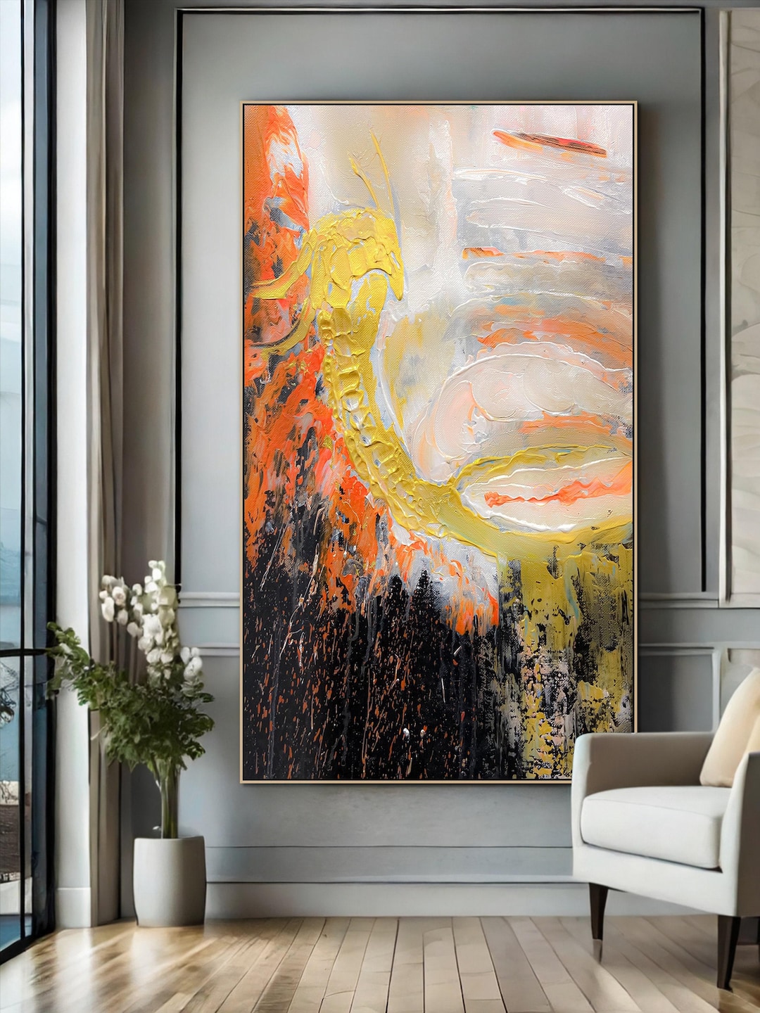 Textured Abstract Painting on Canvas: Large Handmade Wall Art - Etsy