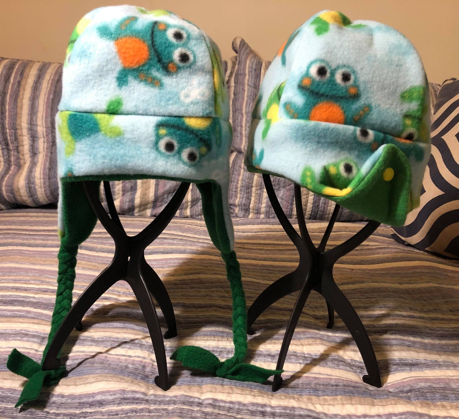 Reversible Fleece hats with ear flaps Etsy