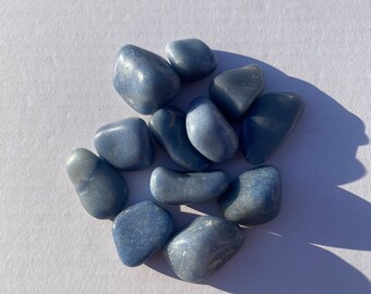 Blue Quartz Tumbled Stone | Calming Communication Crystal | Throat Chakra Healing Stone | Meditation & Energy Crystal | Spiritual Crystal