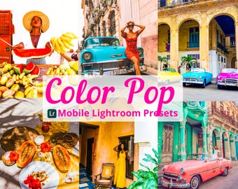 Lightroom Presets | 6 Color Pop Presets | Blogger Presets | Mobile presets | Vibrant presets | Travel Presets | Summer presets | Influencer