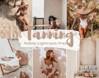 Mobile Lightroom Presets | 10 Tanning Presets | Beach Filter | Summer Tan | Bronze Preset | Beige Presets | Instagram Filter | iPhone Preset