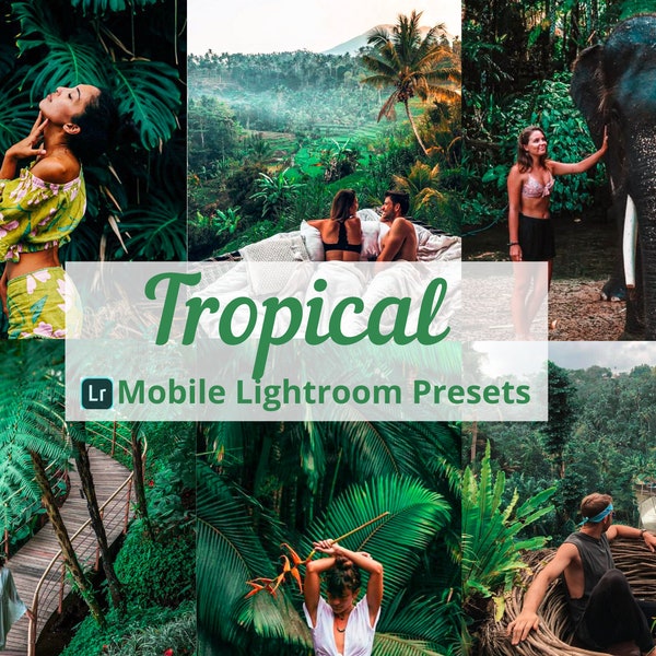 Préréglages Lightroom, 8 préréglages tropicaux, préréglages mobiles, préréglages Bali, préréglages de voyage, préréglages Instagram, préréglages d'été, vert, filtre nature