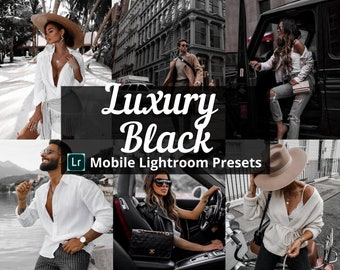 Lightroom Presets | 10 Luxury Black Presets | Black Tones Presets | Dark Presets | Instagram Presets | Blogger & Influencer Presets | Noir