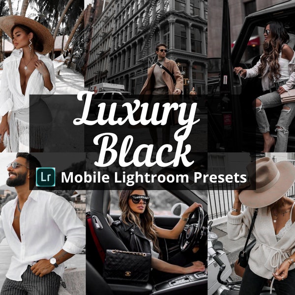 Lightroom Presets | 10 Luxury Black Presets | Black Tones Presets | Dark Presets | Instagram Presets | Blogger & Influencer Presets | Noir