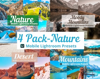 Lightroom Presets | 4 Pack Nature Presets | Mobile Presets | Instagram Presets | Landscape Presets | Outdoor Presets | Travel Presets