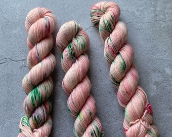 Peppermint Pinwheel | Hand dyed yarn | DK weight yarn | 100% SW merino wool