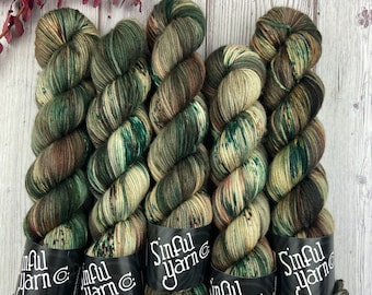 Stay out of the forest | Hand Dyed yarn | DK weight | MFM | Green yarn | DK