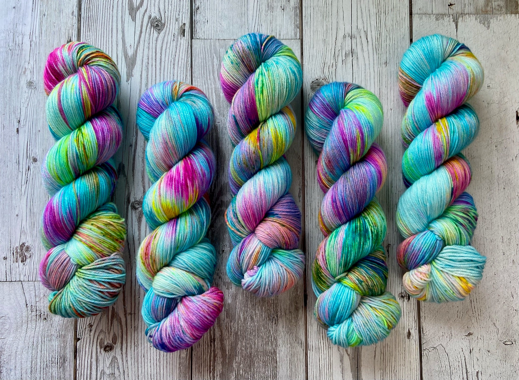 Mermaid | Hand dyed yarn | Super wash merino wool | Rainbow Yarn
