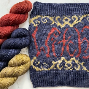Witchy Cowl Kit | 100% S.W Merino wool | DK weight yarn | hand dyed yarn | knitting | crochet | Dragon Hoard Yarn