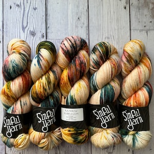 Rainbow Bubblegum | Hand Dyed Yarn | Rainbow Yarn | DK 85/15 |
