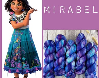 Mirabel | Hand Dyed Yarn | Blue yarn | merino wool | knitting | Crochet yarn