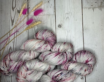 Silver Blossom | Merino Wool | Hand Dyed Yarn | Fingering Weight Yarn | Knitting | Crocheting | DIY Yarn